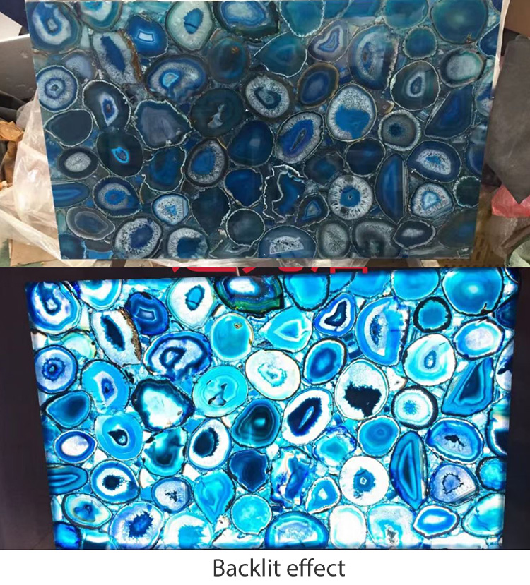 10I blue agate slab