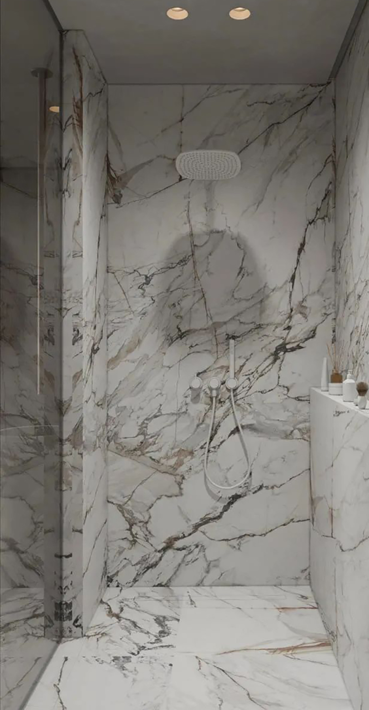 Ime ụlọ ịwụ ahụ 17 calacatta marble