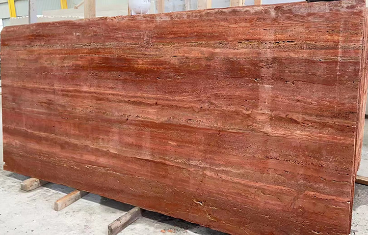 1i لال-travertine-slab