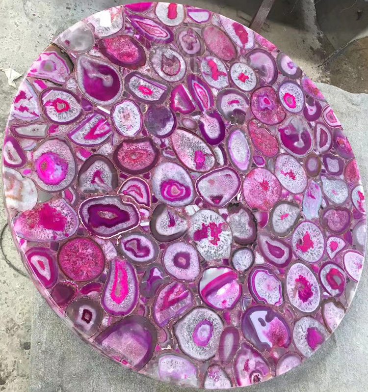 2 thiab liab agate marble