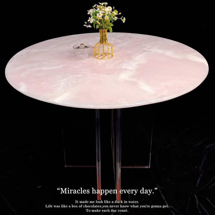 2i стол из розового оникса