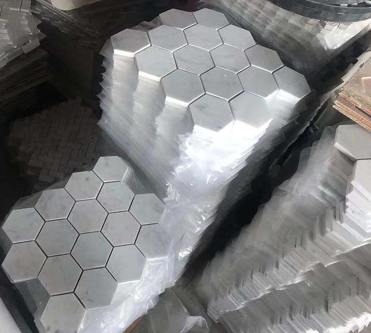 3I white-hexagon-mosaic-tile