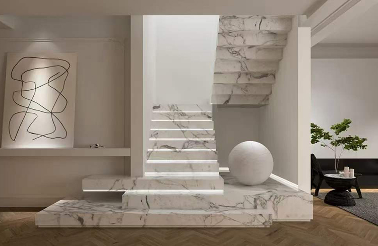 3i calacatta marble stair