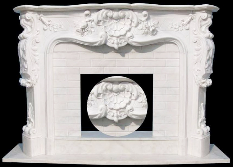 5I white marble fireplace