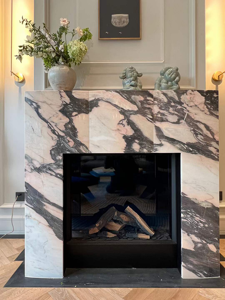 6i calacatta marble fireplace