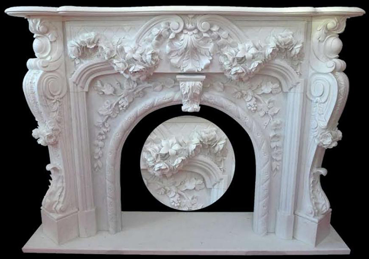 7i white marble fireplace