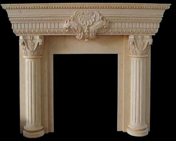 A21i beige-marble-fireplace