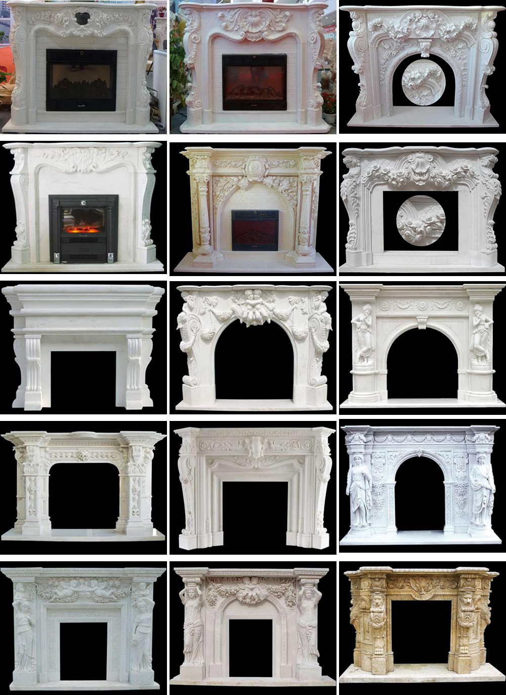 B marble fireplace