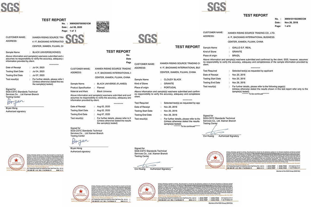 Rising source SGS test report