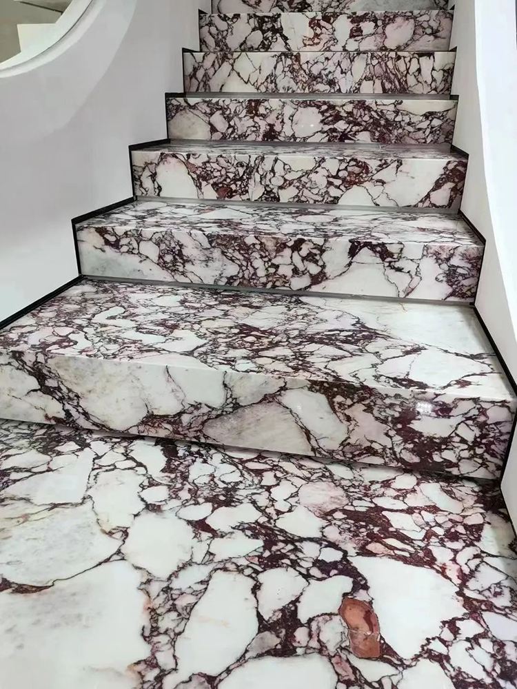 calacatta viola marble staircase 7
