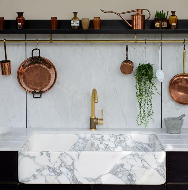 7i arabescato marble basin