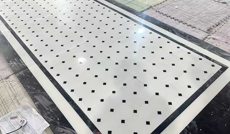 10i black and white marble floor