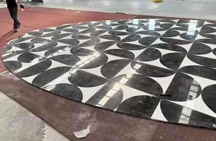 14i black and white marble floor