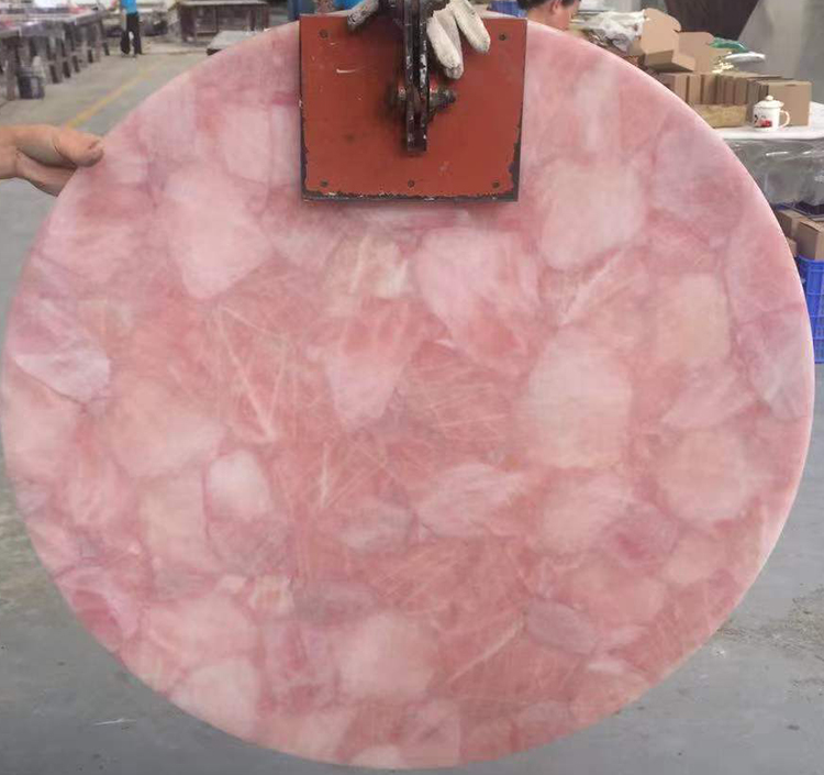 1i pink agate table top