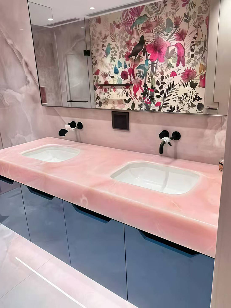 1i pink onyx vanity top