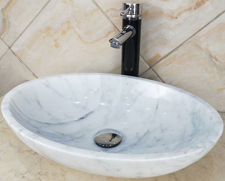 1i white marble sink