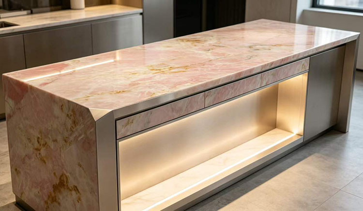 24i pink onyx marble table