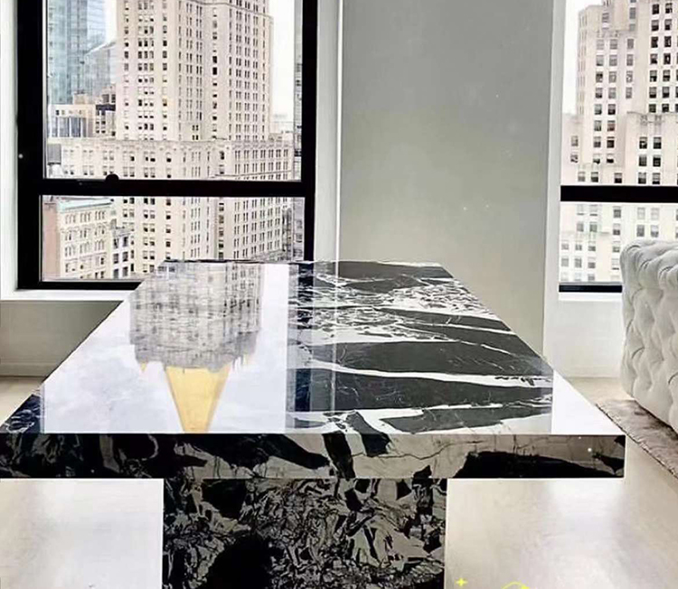 3i black marble table