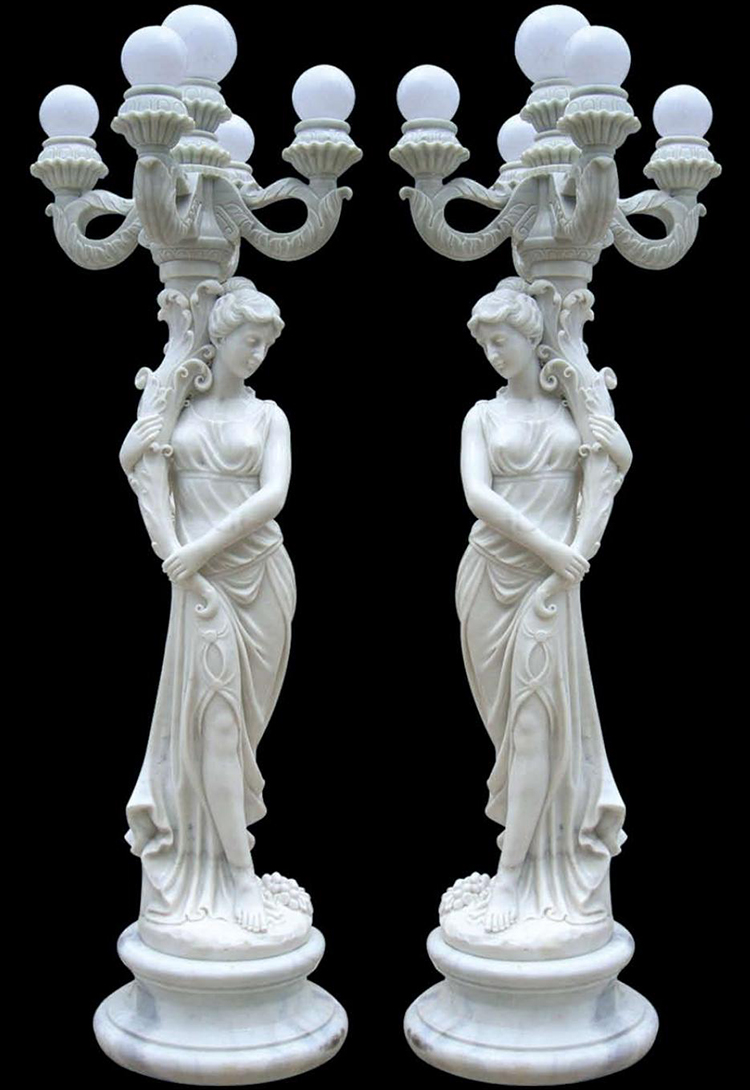 3i white marble carving