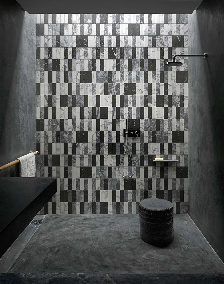 4 marble mosaic bathroom