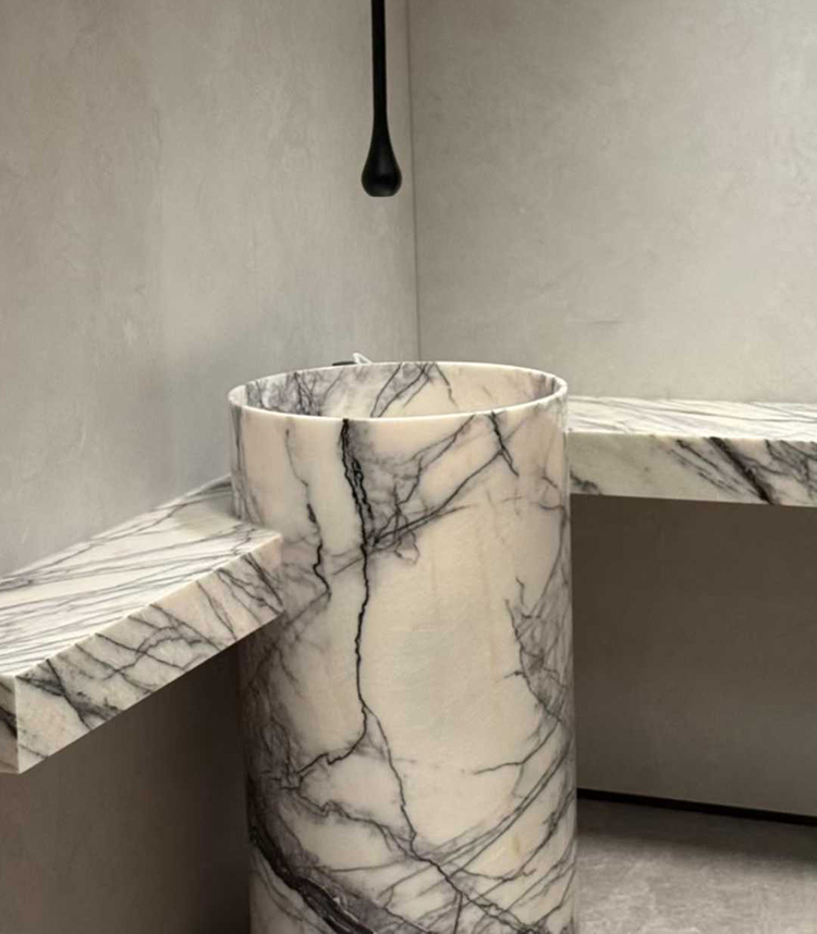 5i white pedestal wash basin