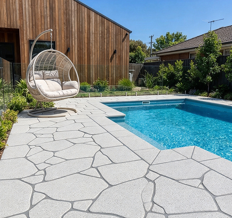 5i white sandstone crazy paving