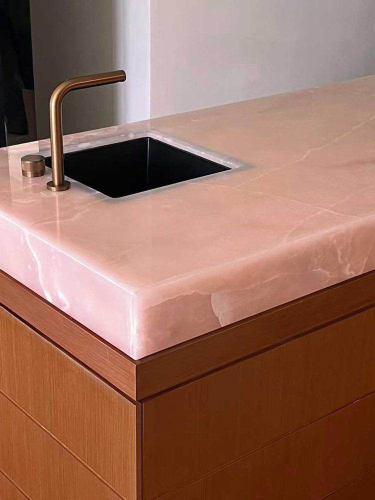6i pink onyx marble counter top