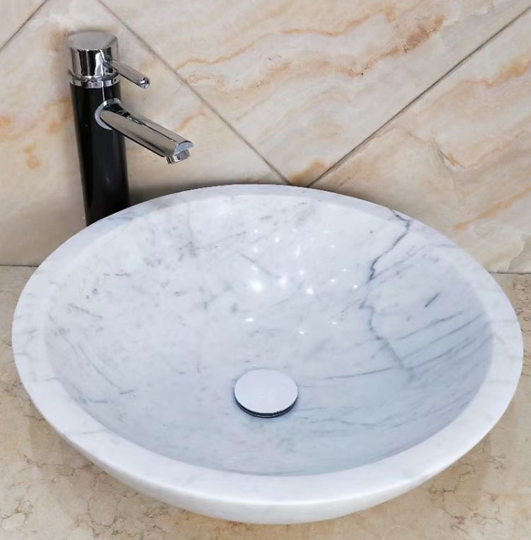 6i round marble sink