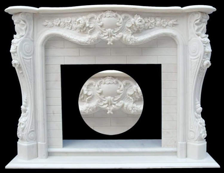 6i white marble fireplace