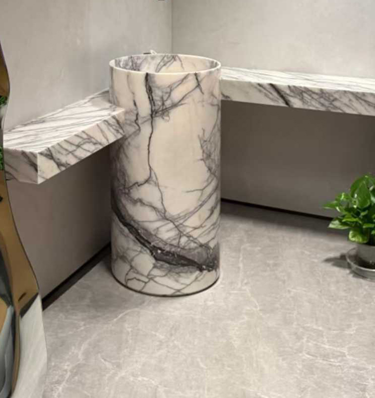 6i white pedestal wash basin