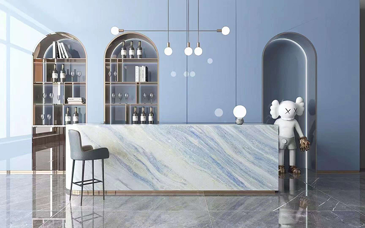 8i blue crystal marble