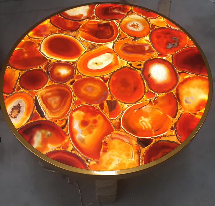 8i red agate table