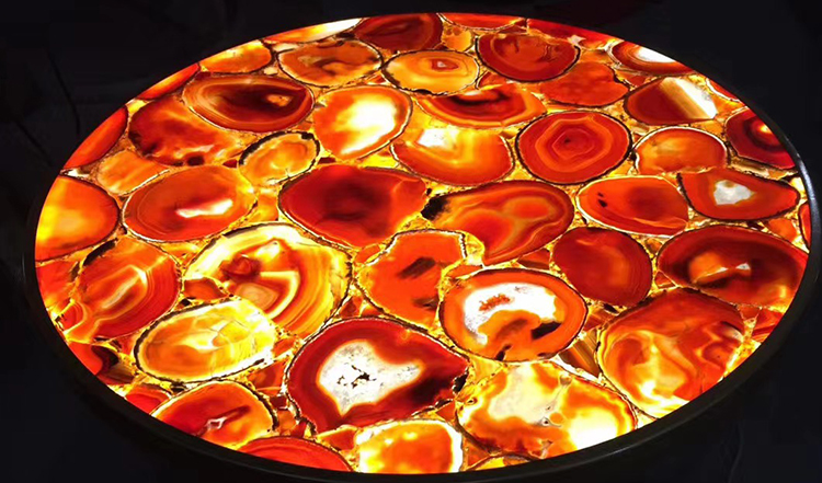 Red agate table