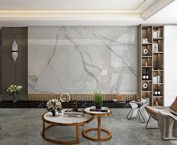 6i calacatta  marble  living room